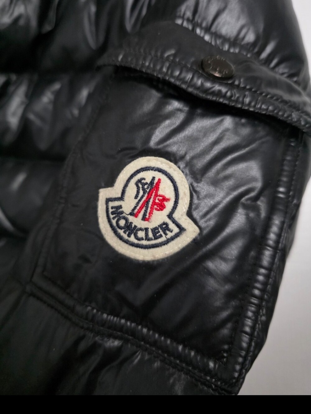 MONCLER BADY GLOSSY Black Quilted Puffer Jacket Luxury 2 Vintage Y2K Ski Snow - Picture 3 of 16